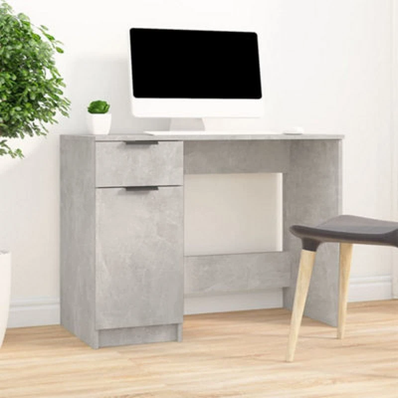Image of Vidaxl Desk Concrete Grey 100X50X75cm Engineered Wood, Grey 811497