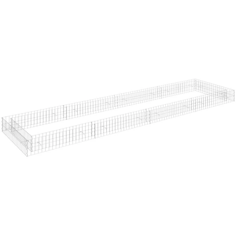 Image of VIDAXL Gabion Raised Bed Galvanised Steel 400x100x20cm Vidaxl 8720286764374