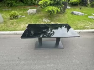 Image of Fimous Outdoor Dark Grey Aluminum Dining Table with Rising Adjustable Lifting