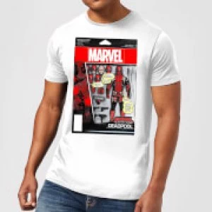Image of Marvel Deadpool Action Figure Mens T-Shirt - White - M