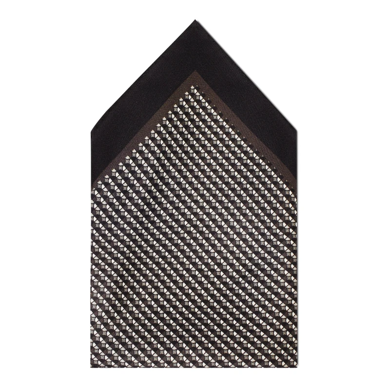 Image of Haines and Bonner Silk Pocket Square - Black One Size