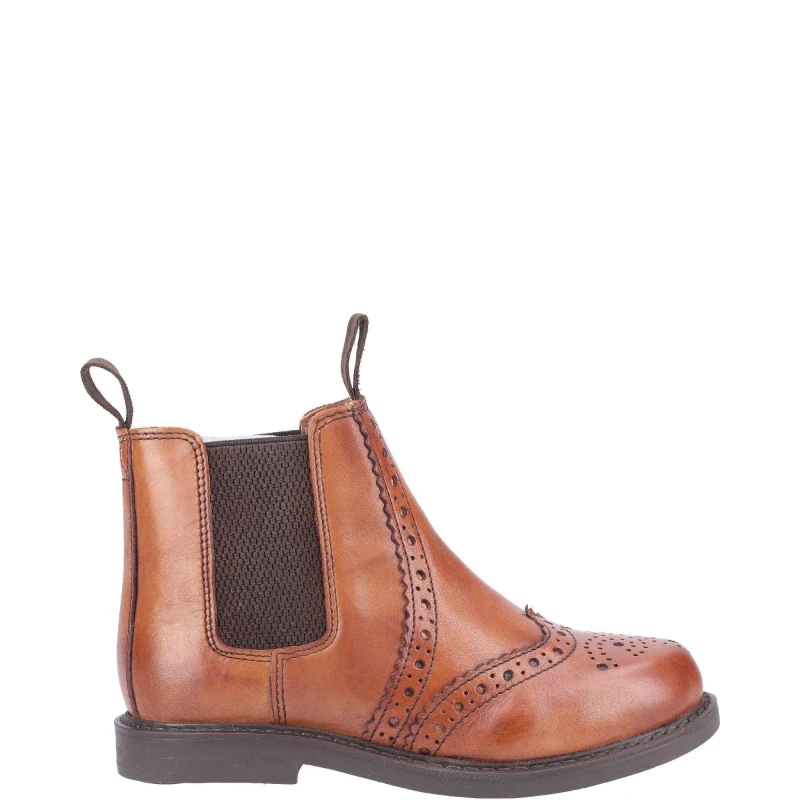 Image of Cotswold Nympsfield Brogue Pull On Chelsea Boots Tan female 2 (34)