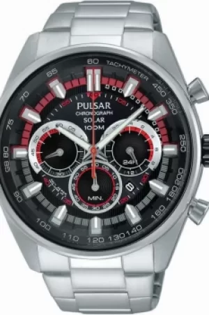Image of Mens Pulsar Chronograph Solar Powered Watch PX5017X1