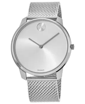 Image of Movado Bold Silver Dial Steel Mesh Band Mens Watch 3600589 3600589