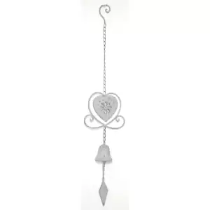 Image of Grey Heart Hanging Decorative Bell