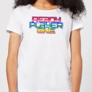 Image of Ready Player One Rainbow Logo Womens T-Shirt - White - M