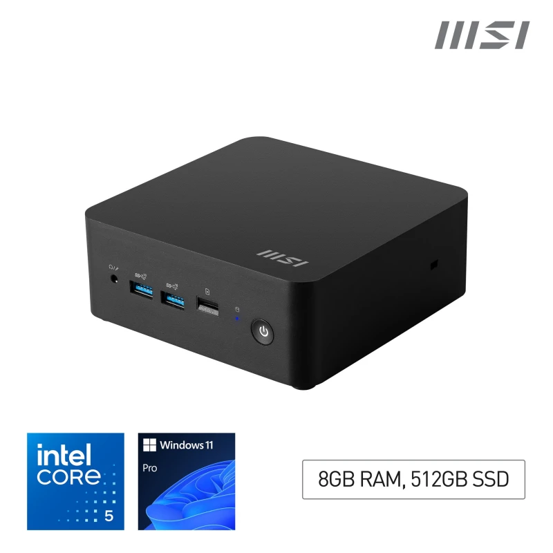Image of MSI Cubi NUC 1M Mini PC, Core 5 120U, 8GB RAM, 512GB SSD, Windows 11