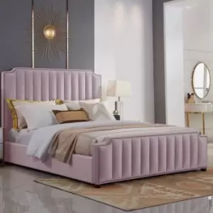 Image of Envisage Trade - Klara Upholstered Beds - Plush Velvet, Double Size Frame, Pink - Pink