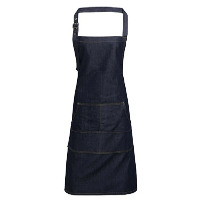 Image of Premier Premier Jeans Stitch Bib Apron in Indigo Indigo One Size Unisex 5057520102191