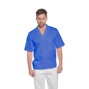 Image of Portwest Mens Short Sleeved Bakers Shirt Royal Blue 3XL