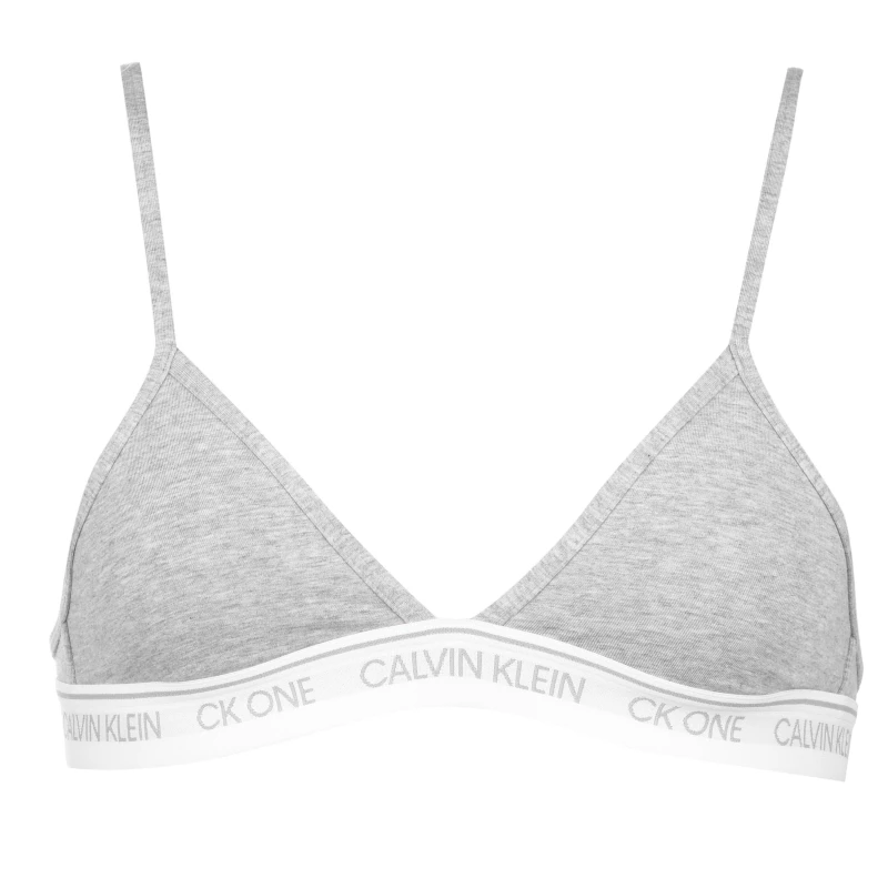 Image of Calvin Klein ONE Cotton Triangle Bra - Silver Silver 12