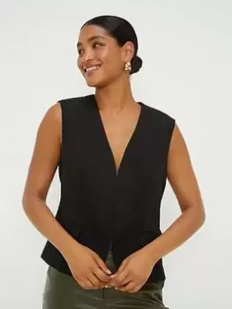Image of Dorothy Perkins Short Waistcoat - Black, Size 12, Women