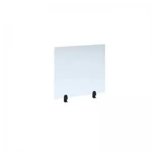 Image of Straight high desktop acrylic screen with Black brackets 800mm x 700mm