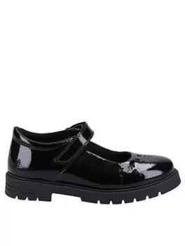 Image of Hush Puppies Sabrina Patent Snr School Shoe - Black, Size 6 Older