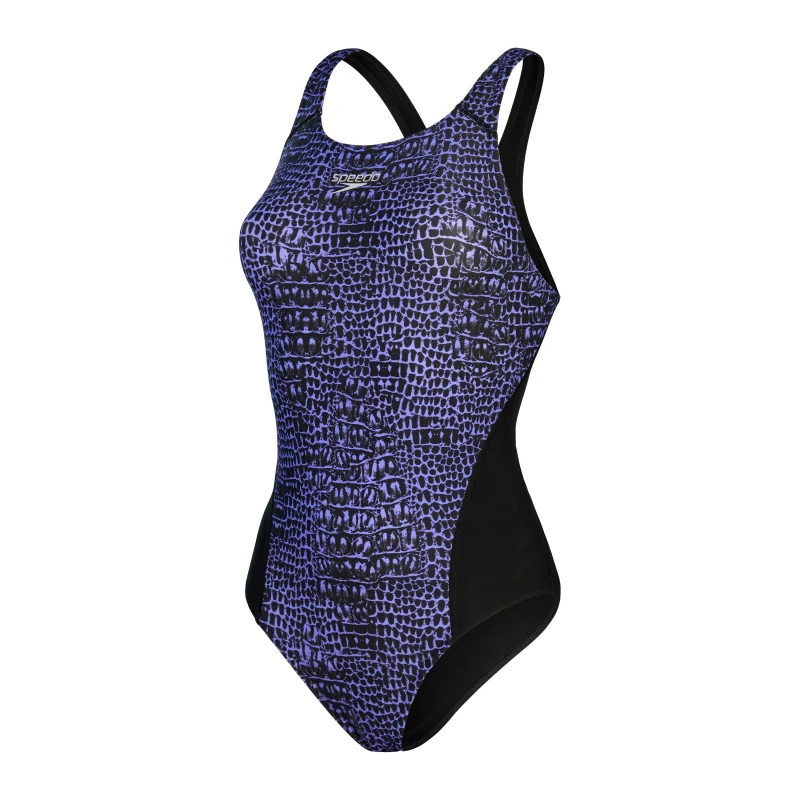 Image of Speedo Womens Alov Digi Rb One Piece Swimsuit Black/Blue female 28 (2XS)