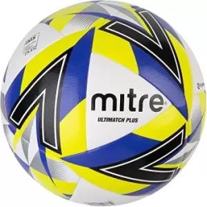 Image of Mitre Ultimatch Plus Match Ball White/Blue/Green/Black 5