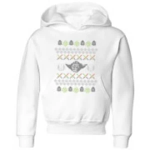 Image of Star Wars Yoda Knit Kids Christmas Hoodie - White - 7-8 Years - White