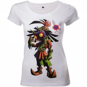Image of Nintendo Legend of Zelda Majora's Mask Womens Skinny Large White T-Shirt
