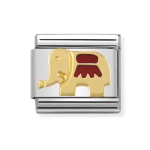 Image of Nomination Classic Gold Red Elephant Charm
