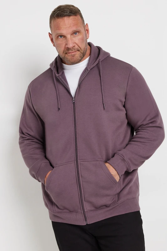 Image of BadRhino BadRhino Men Premium Zip Through Hoodie in Purple Size: large Purple L Male 5063111769643