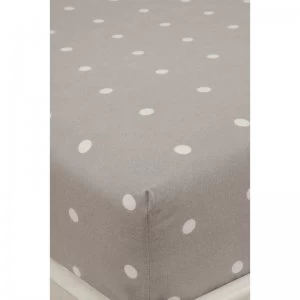 Image of Brushed Cotton Spots Fitted Sheet