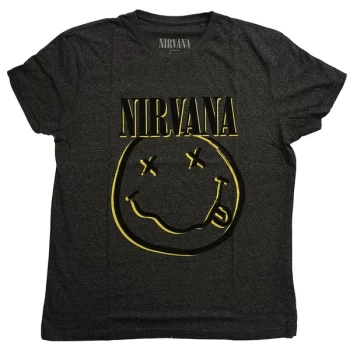 Image of Nirvana - Inverse Smiley Unisex Medium T-Shirt - Grey/ Black