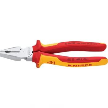Image of Knipex 02 06 200 VDE Kraft comb pliers 200 mm DIN ISO 5746, DIN EN 60900