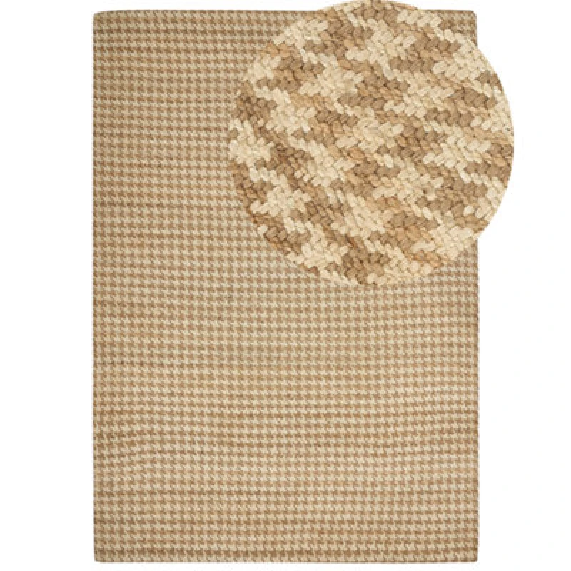 Image of Beliani Rug Araptepe Beige 160 X 230 Cm Jute