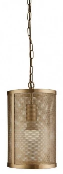 Image of 1 Light Round Pendant Mesh Matt Gold, E27