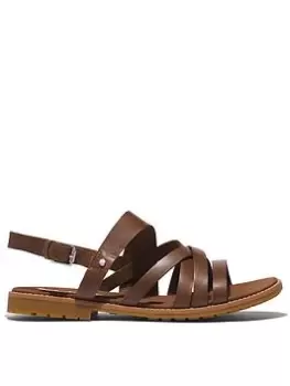 Image of Timberland Chicago Riverside Flat Sandals, Brown, Size 4, Women