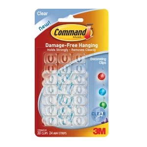 Image of Kingfisher 3M Command Clear Decorating Clips - 20 Pack