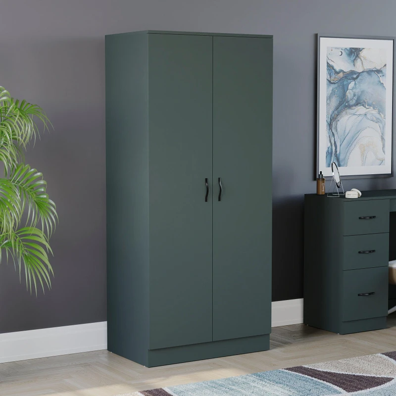 Image of Lassic Vida Designs Riano 2 Door Wardrobe Jasper Green unisex 2 Door