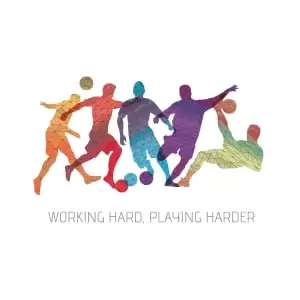 Image of Origin Murals Geo Footballers Multi Wall Mural - 3.5m x 2.8m