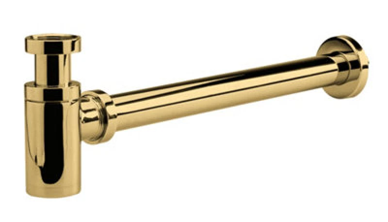 Image of Balterley Round Minimalist Bottle Trap Brushed Brass Bronze