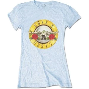 Image of Guns N' Roses - Classic Bullet Logo Womens Large T-Shirt - Blue