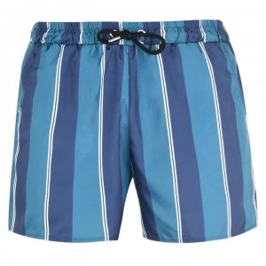 Image of SoulCal Print Swim Shorts Mens - Nvy/Teal Stripe