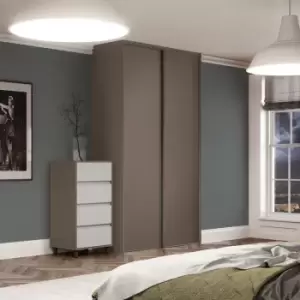 Image of Spacepro Classic 2 Door Sliding Wardrobe Kit Stone 1185 x 2260mm in Grey Steel/MFC