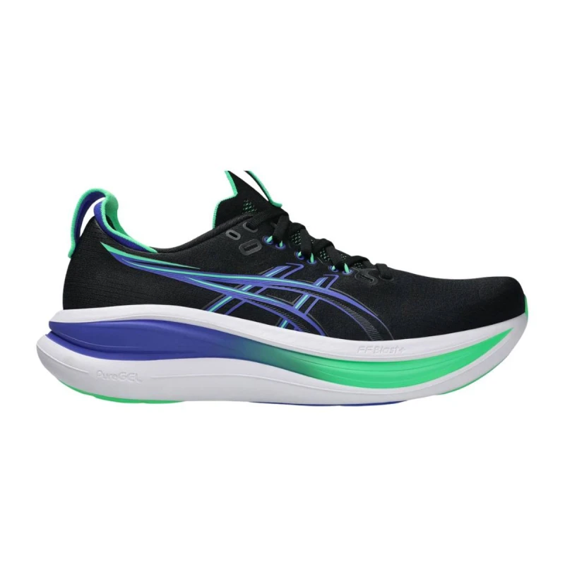Image of Asics Gel-Nimbus 28 Shoes Black Blue SS26, Size 44 - EUR
