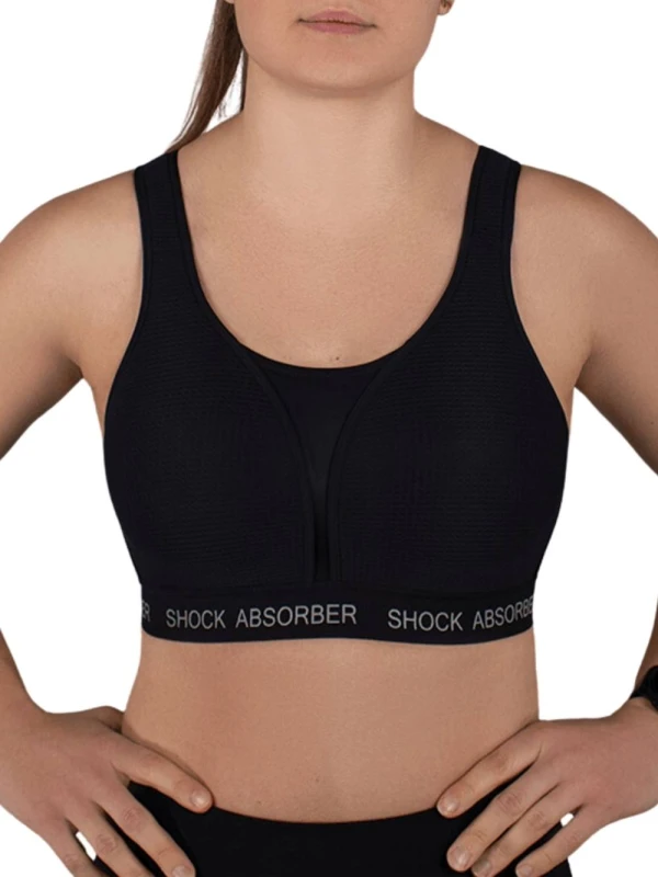 Image of Shock Absorber Womens Ultimate Run Padded Sports Bra in Black Size: 36E Black Female 36E