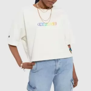 Image of Converse Crop Pride T-Shirt In Stone
