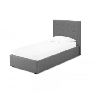 Image of Luca Grey Single Ottoman Bed WOOD, FABRIC