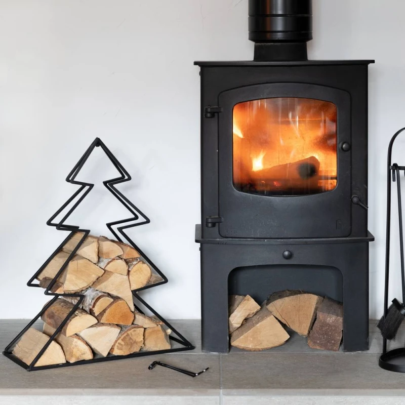 Image of Ivyline Tree Log Holder (Set Of 2) - Black