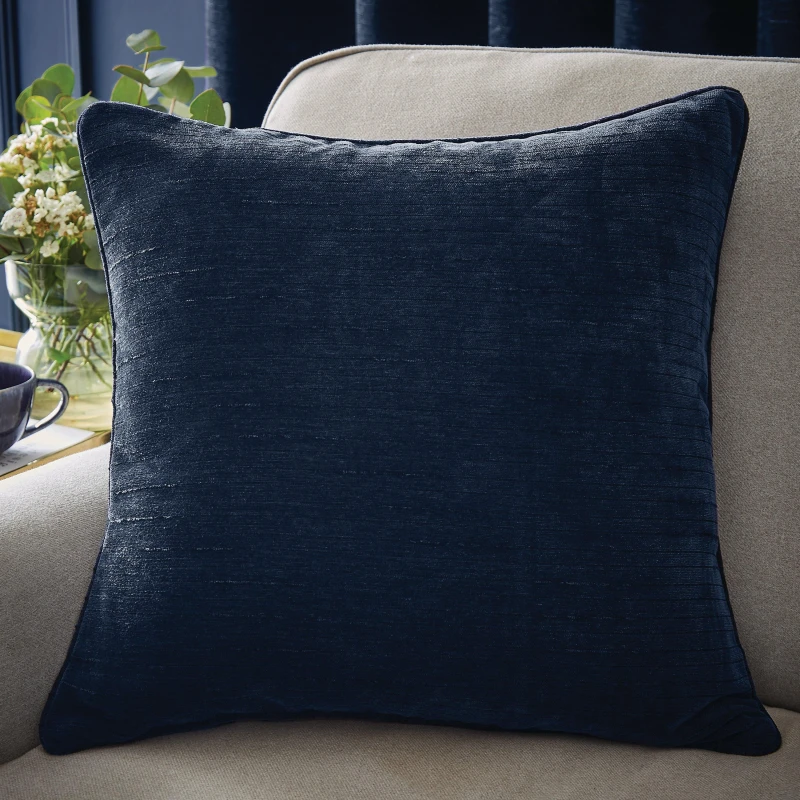 Image of Hyperion 'Selene' Luxury Chenille Cushion Navy