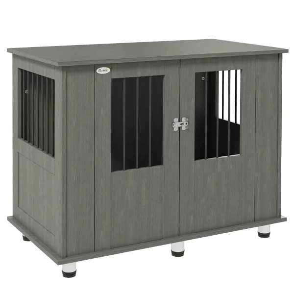 Image of PawHut Dog Crate Kennel Cage for Medium Large Dog - Grey