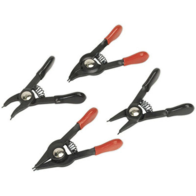 Image of Loops 4 Piece Mini Circlip Pliers Set - 10mm to 22mm Circlips - Spring Loaded Action Multi