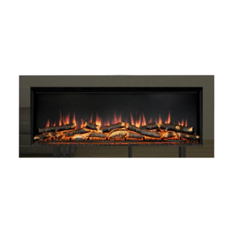 Image of Newland Avella Grande Black Nickel Inset Wall Mounted Electric Fire