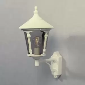 Image of Virgo Outdoor Classic Lantern Matt White Up Wall Light, IP23