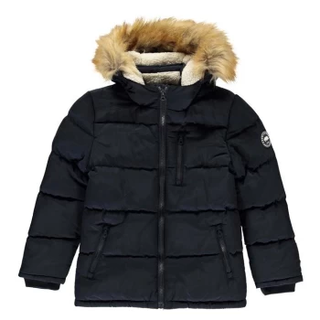 Image of SoulCal Boys 2 Zip Bubble Jacket Junior - Blue