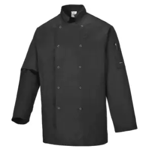 Image of Portwest Suffolk Stud Front Chefs Jacket Black S