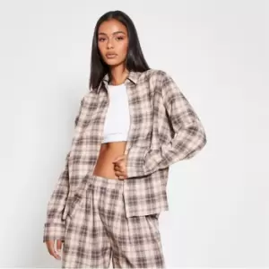 Image of I Saw It First Check Shirt Co-Ord - Neutral